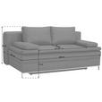 BOXSPRINGSOFA in Flachgewebe Dunkelgrau  - Chromfarben/Dunkelgrau, Design, Textil/Metall (200/93/107cm) - Novel