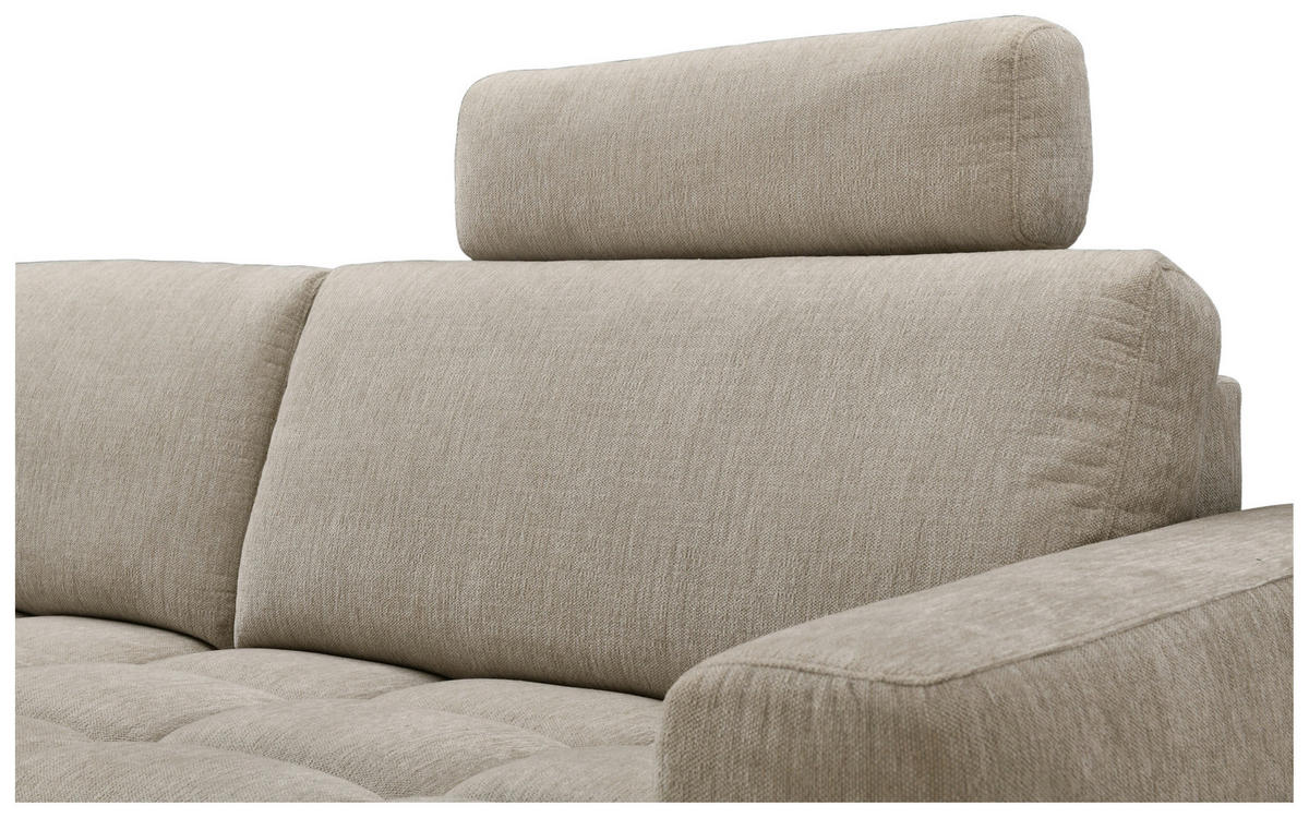 ECKSOFA in Chenille Beige  - Beige/Schwarz, Design, Textil/Metall (165/246cm) - Carryhome