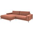 ECKSOFA Rostfarben Feincord  - Rostfarben/Schwarz, Design, Textil/Metall (207/293cm) - Dieter Knoll