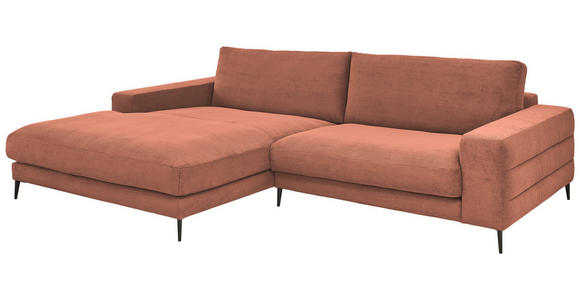 ECKSOFA Rostfarben Feincord  - Rostfarben/Schwarz, Design, Textil/Metall (207/293cm) - Dieter Knoll