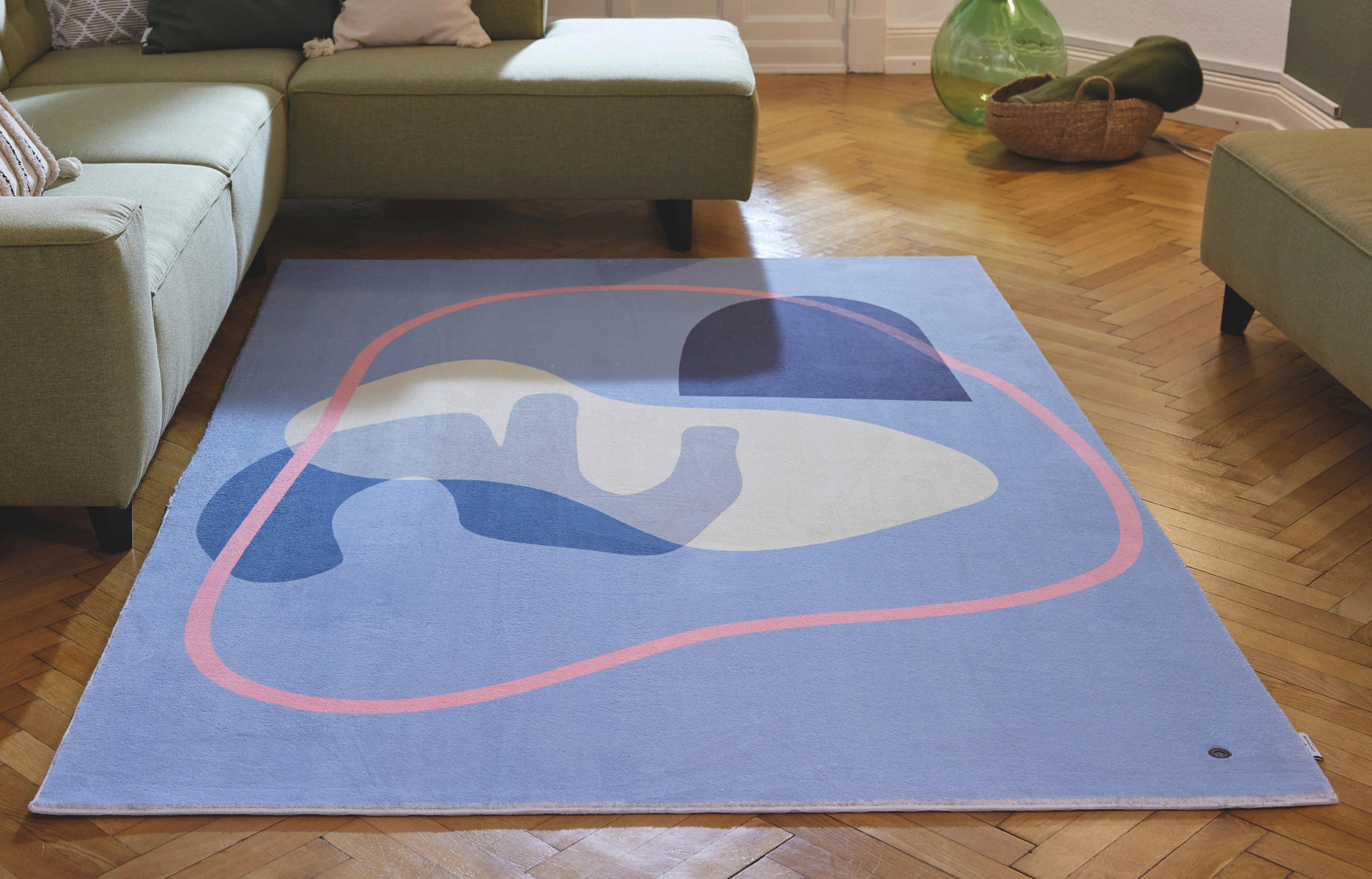 Thumbnail - Tom Tailor Webteppich Shapes - Five, Mehrfarbig, Dunkelblau, Textil, Abstraktes, rechteckig, 140x200 cm, Teppiche & Böde...