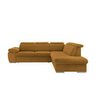 ECKSOFA  in Cord Goldfarben  - Chromfarben/Goldfarben, Design, Textil/Metall (283/228cm) - Livetastic