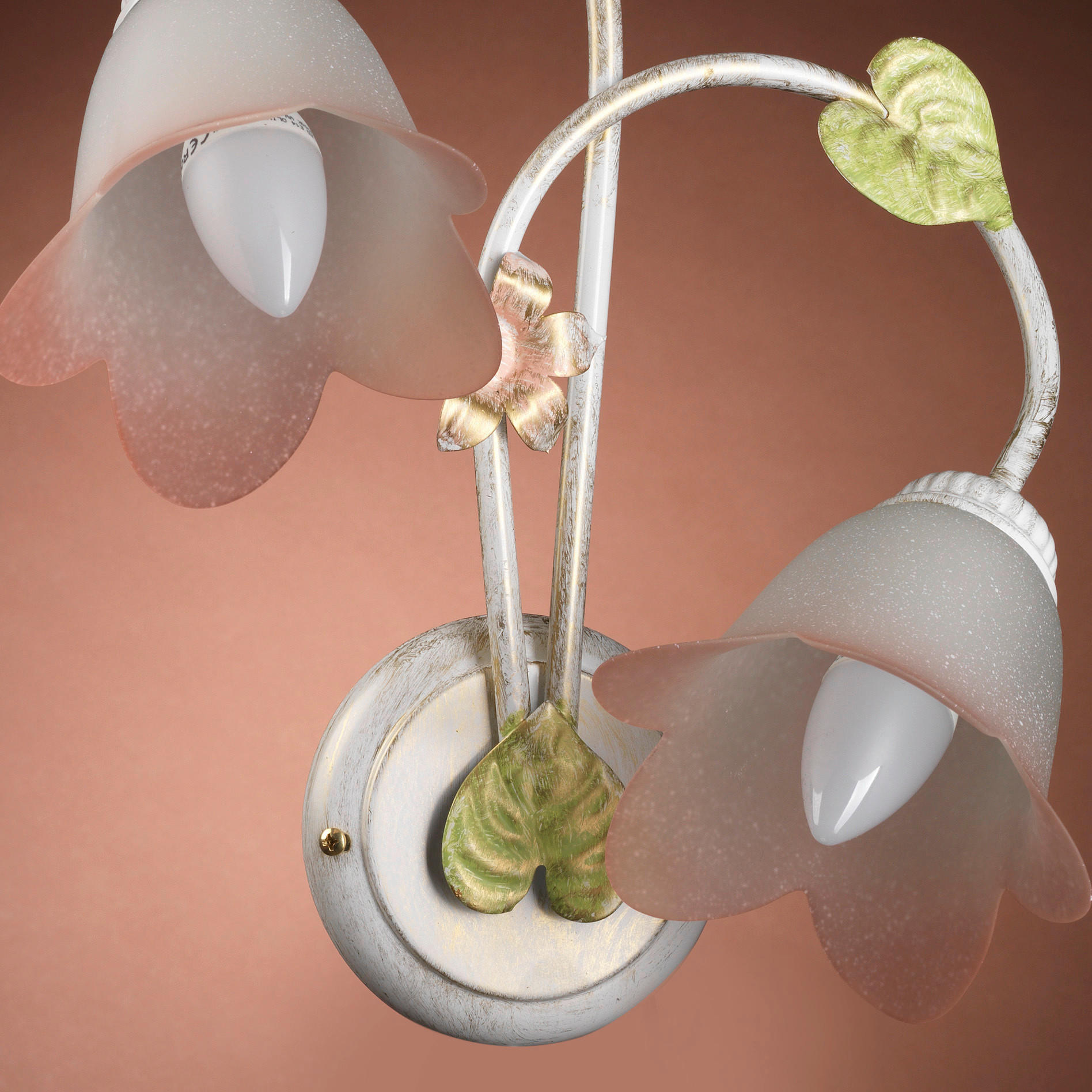WANDLEUCHTE 30/25/40 cm   - Weiß, Natur, Glas/Metall (30/25/40cm)