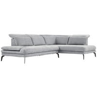 ECKSOFA  in Webstoff Hellgrau  293/197 cm  - Hellgrau/Schwarz, Design, Textil/Metall (293/197cm) - Stylife