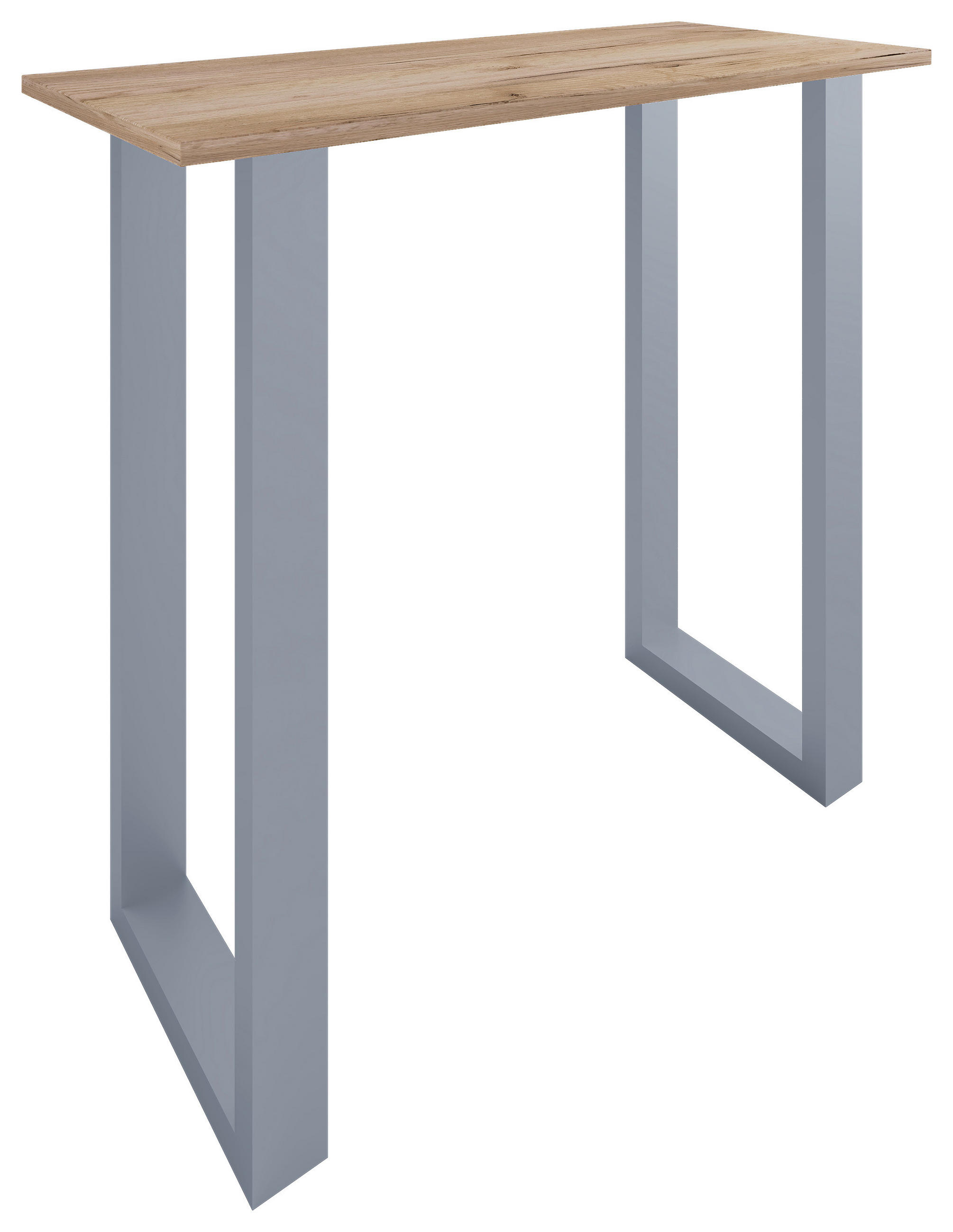 BARTISCH in Metall, Holzwerkstoff 110/102/50 cm   - Honigeiche/Silberfarben, KONVENTIONELL, Holzwerkstoff/Metall (110/102/50cm)