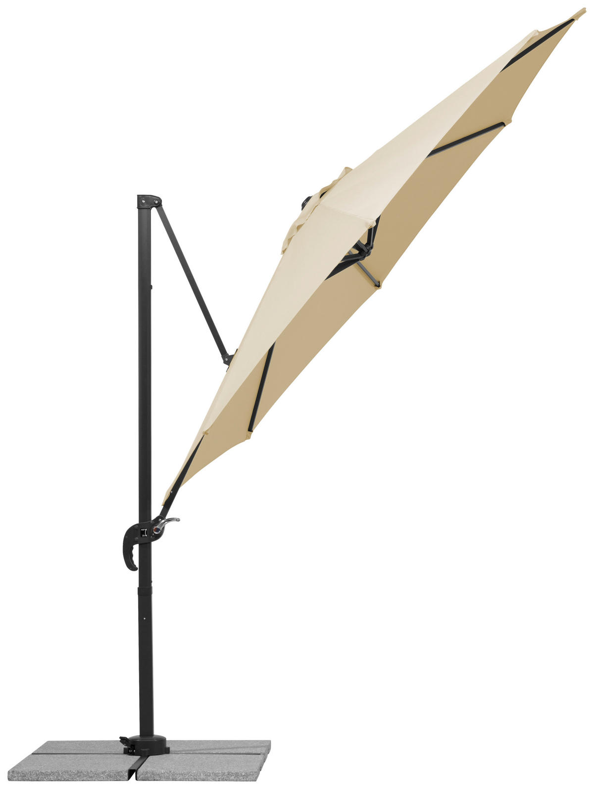 BOČNÍ SLUNEČNÍK 352/244/300 cm - přírodní barvy/antracitová, Basics, kov/textil (352/244/300cm)