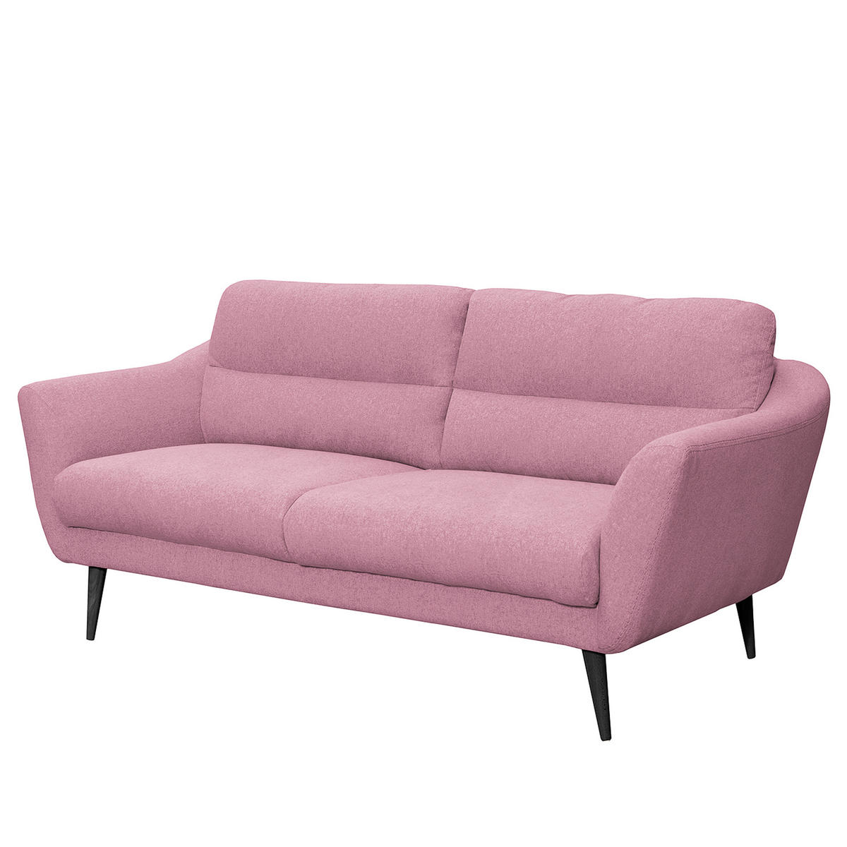 2,5-SITZER Webstoff Rosa  - Schwarz/Rosa, Design, Holz/Textil (187/87/88cm) - Livetastic