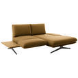 ECKSOFA  in Flachgewebe Currygelb Rücken echt, Armteilverstellung, Drehsitzfunktion  234/155 cm  - Currygelb/Schwarz, Design, Textil/Metall (234/155cm) - Dieter Knoll