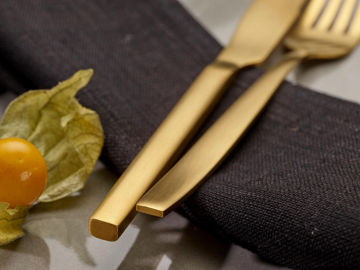 BESTECKSET 30-teilig Edelstahl  - Goldfarben, Trend, Metall - Echtwerk