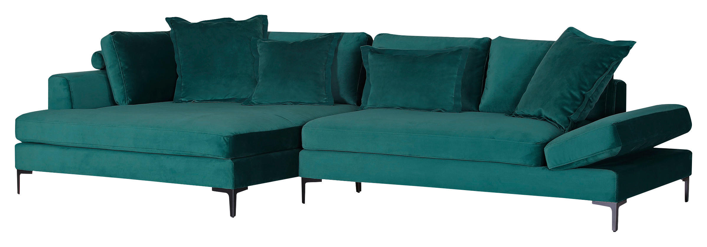SOFFA i textil grön  - grön/svart, Klassisk, metall/textil (180/331cm) - Livetastic