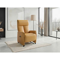 RELAXSESSEL TV CREMONA COMFORT E L3 Echtleder Kopfteilverstellung, Fußteilverstellung, Rücken echt    - Currygelb/Schwarz, Basics, Leder/Kunststoff (76/114/84cm) - Sit & More