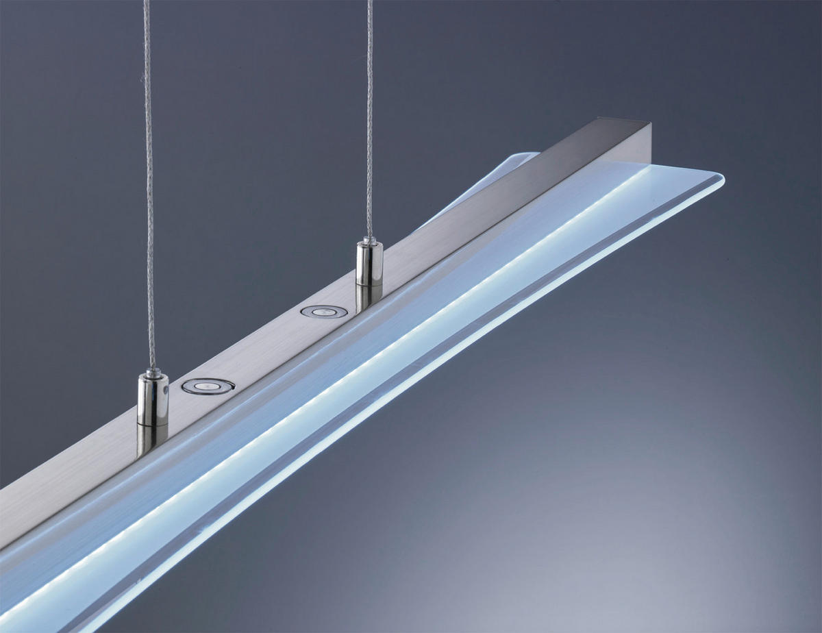 LED LUSTER     100/150/12 cm   - boja nikla/bela, Trendi, staklo/metal (100/150/12cm)