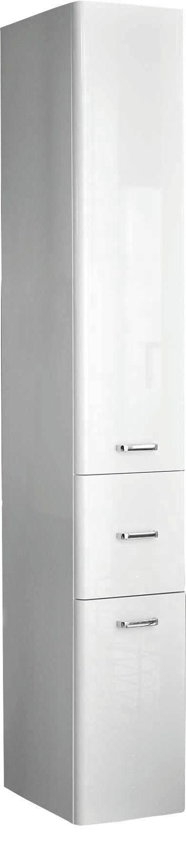 HOCHSCHRANK 30/185,5/33 cm  - Chromfarben/Weiß, KONVENTIONELL, Holzwerkstoff/Metall (30/185,5/33cm) - Xora