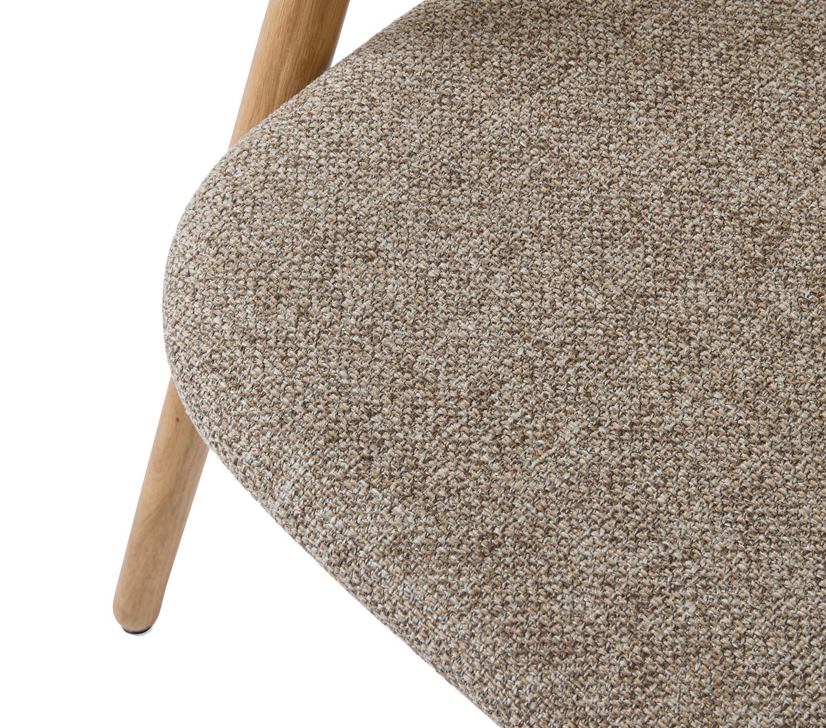 ARMLEHNSTUHL  in Webstoff  - Eichefarben/Naturfarben, Basics, Holz/Textil (59/76,6/52cm) - Boxxx