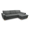 ECKSOFA Dunkelgrau Mikrofaser  - Eichefarben/Dunkelgrau, KONVENTIONELL, Holz/Textil (279/162cm) - MID.YOU