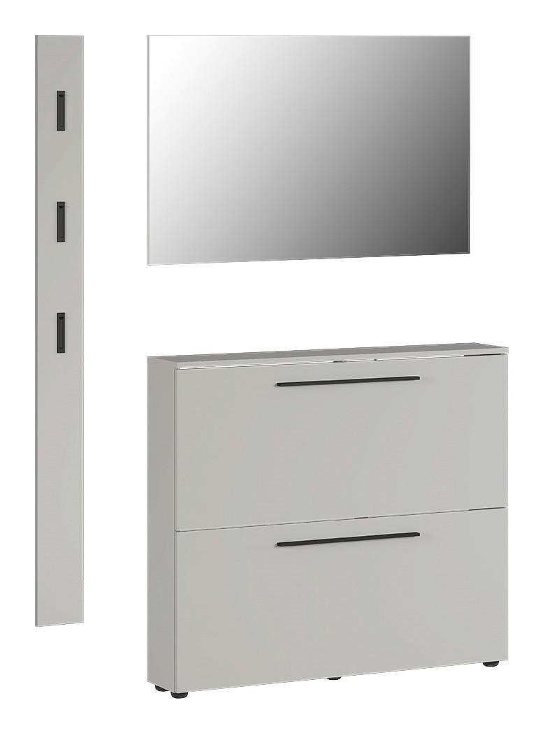 GARDEROBE 3-teilig  in 130/200/19 cm  - Kaschmir, Basics, Glas/Holzwerkstoff (130/200/19cm)