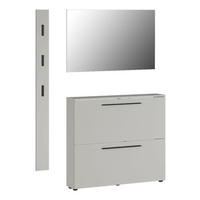 GARDEROBE 3-teilig  in 130/200/19 cm  - Kaschmir, Basics, Glas/Holzwerkstoff (130/200/19cm)