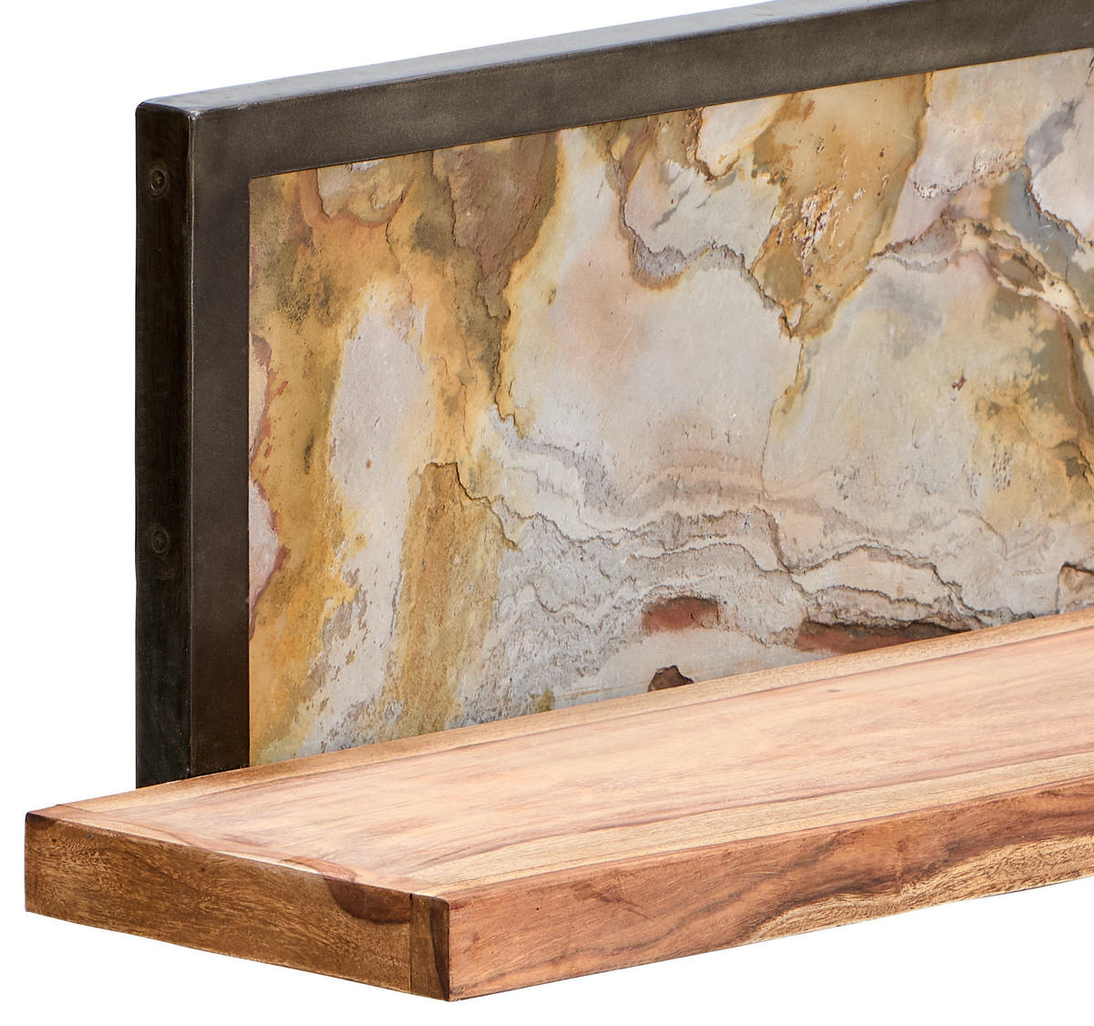 WANDBOARD Sheesham Hartholz Grau, Sheeshamfarben  - Sheeshamfarben/Grau, KONVENTIONELL, Holz/Stein (135/30/25cm) - Livetastic