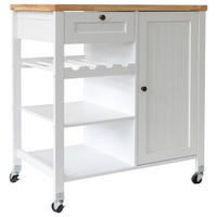 SERVIERWAGEN in Weiß  - Silberfarben/Schwarz, Basics, Holz/Holzwerkstoff (80/89/47cm) - MID.YOU