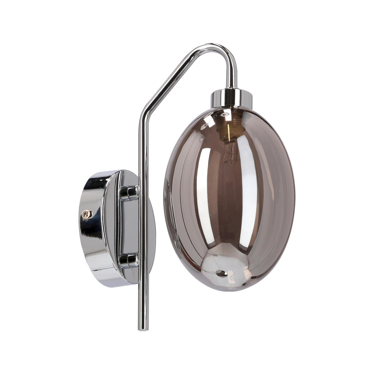 WANDLEUCHTE Lukka 17/10/25 cm   - Chromfarben/Edelstahlfarben, Design, Glas/Metall (17/10/25cm)