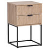 NACHTSCHRANK 42,5/67/38,5 cm  - Eichefarben/Schwarz, KONVENTIONELL, Holzwerkstoff/Metall (42,5/67/38,5cm) - Boxxx