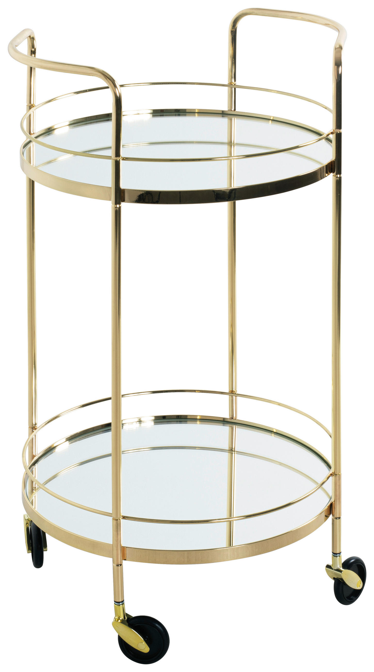 SERVIERWAGEN Messingfarben - Messingfarben, Trend, Glas/Kunststoff (48/48/80cm)