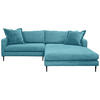 ECKSOFA JOKER Hellblau Cord  - Schwarz/Hellblau, Design, Textil/Metall (268/193cm) - P & B