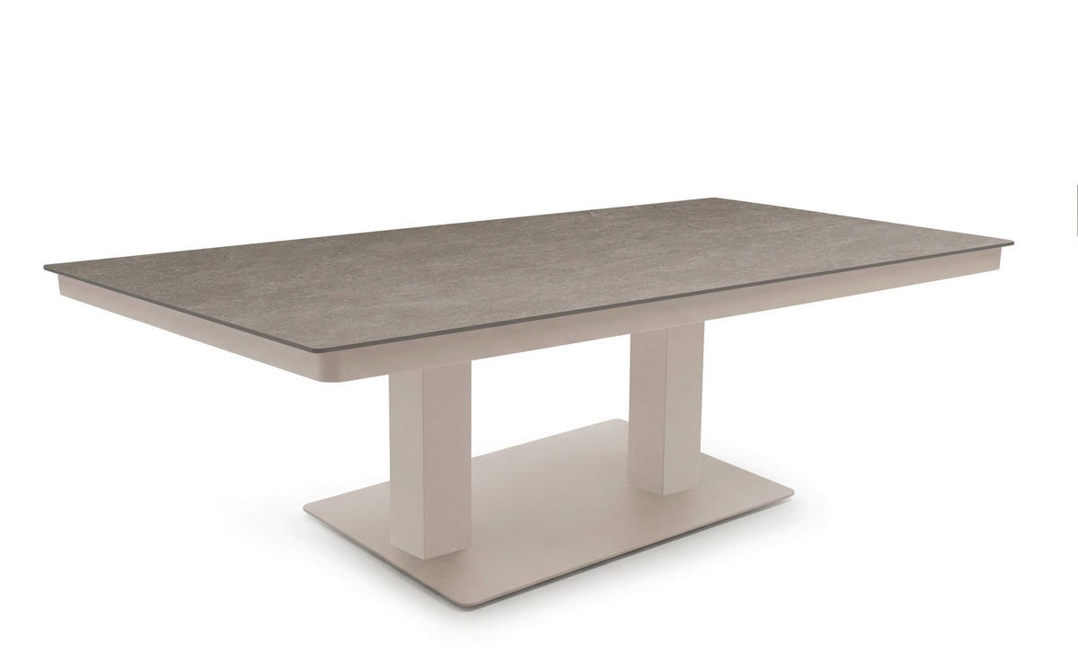 LOUNGETISCH  - Champagner/Grau, Basics, Kunststoff/Metall (160/90/52-72cm) - Tierra Outdoor