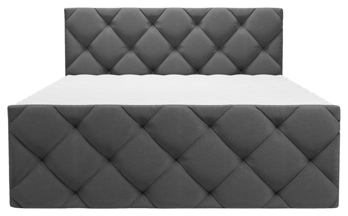 BOXBETT 180/200 cm  in Anthrazit  - Anthrazit/Schwarz, KONVENTIONELL, Kunststoff/Textil (180/200cm) - Carryhome