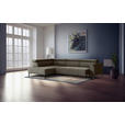 ECKSOFA Graubraun Feincord  - Graubraun/Schwarz, Design, Textil/Metall (205/280cm) - Xora
