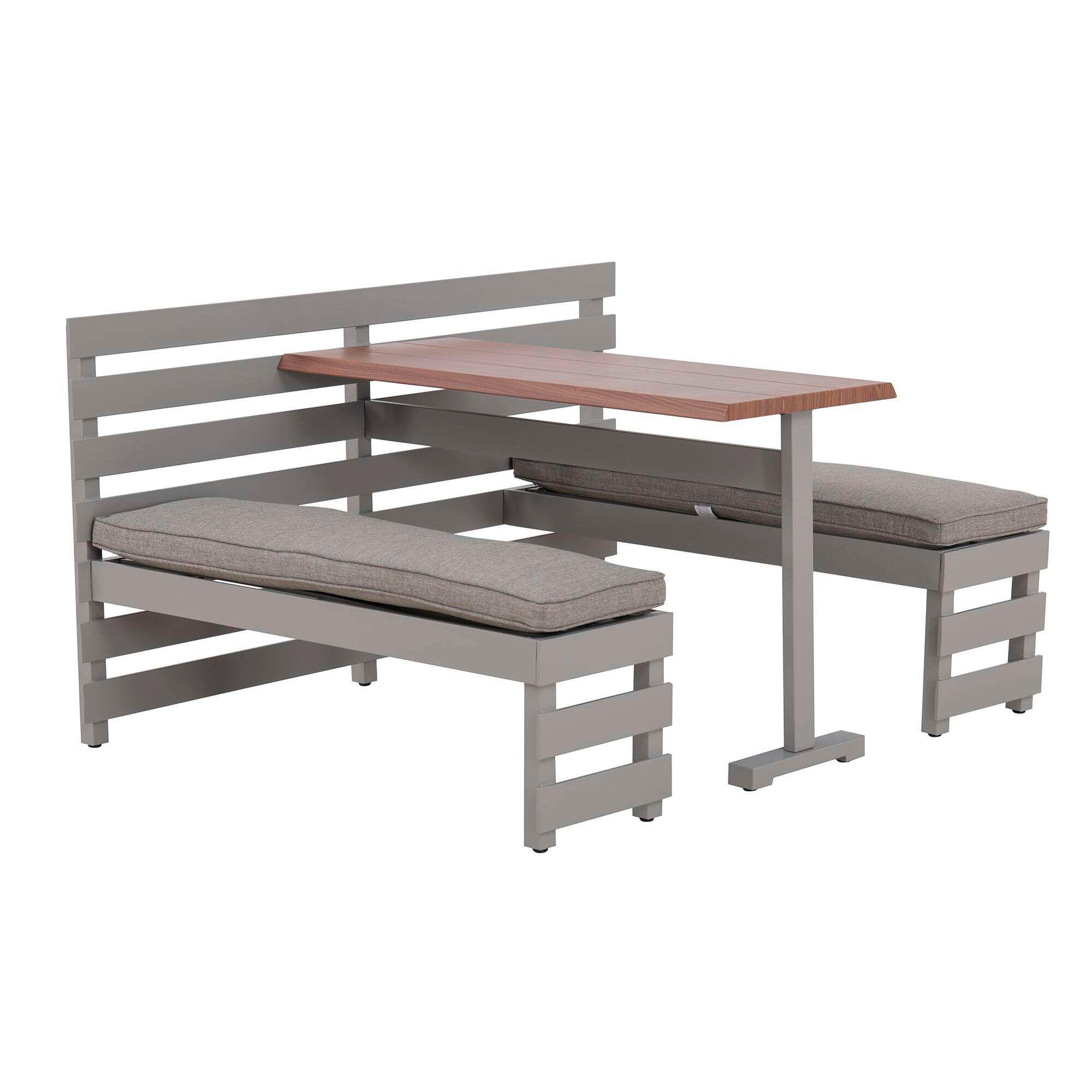 GARTENSET  - Hellbraun/Beige, Basics, Textil/Metall (126/86/157cm) - Modante