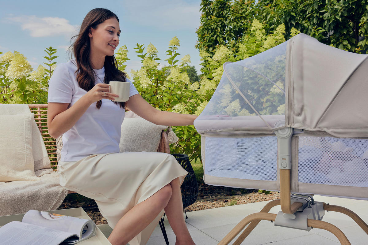 REISEBETT Malin Evo Beige, Naturfarben, Weiß  - Beige/Naturfarben, Basics, Kunststoff (107/63/93cm) - Lionelo