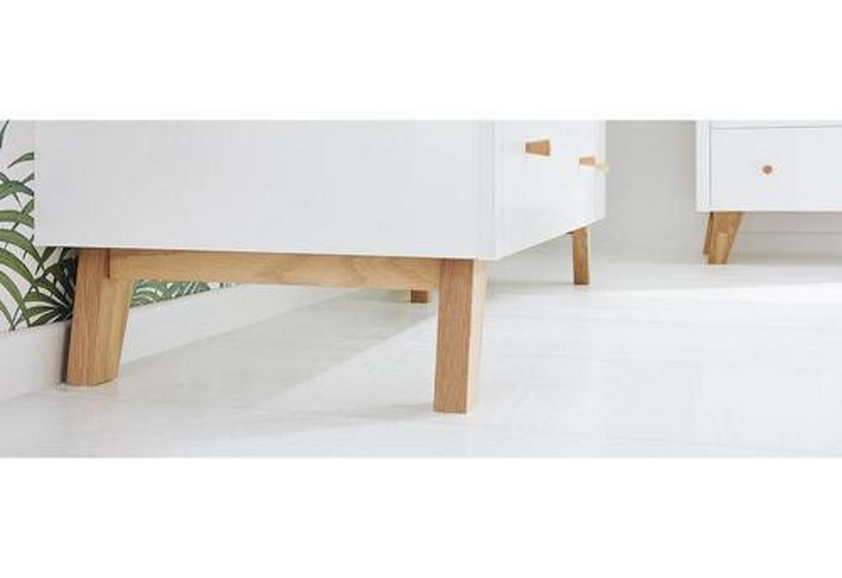 WICKELKOMMODE PINOLINO PAN Weiß, Naturfarben  - Eichefarben/Weiß, Design, Holz/Holzwerkstoff (100/100/56-78cm) - Pinolino