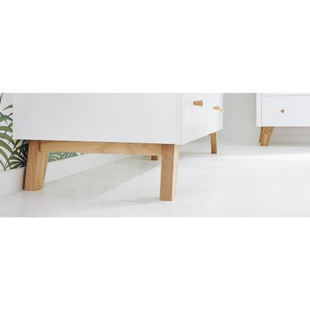 Thumbnail - Pinolino Wickelkommode Pinolino Pan, Weiß, Eiche, Holz, Eiche, massiv, 3 Schubladen, 100x100x56-78 cm, Babymöbel, Wickel...