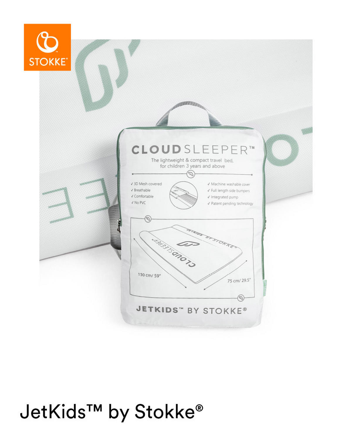 REISEBETTMATRATZE Cloud Sleeper   - Basics, Kunststoff (150/17/75cm) - Stokke
