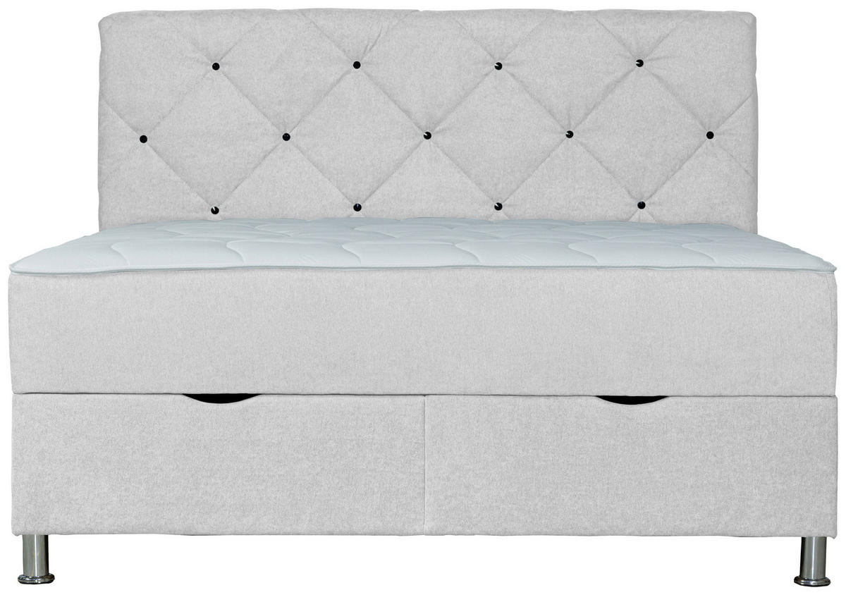 BOXBETT 180/200 cm  in Naturfarben  - Chromfarben/Naturfarben, Design, Kunststoff/Textil (180/200cm) - Boxxx