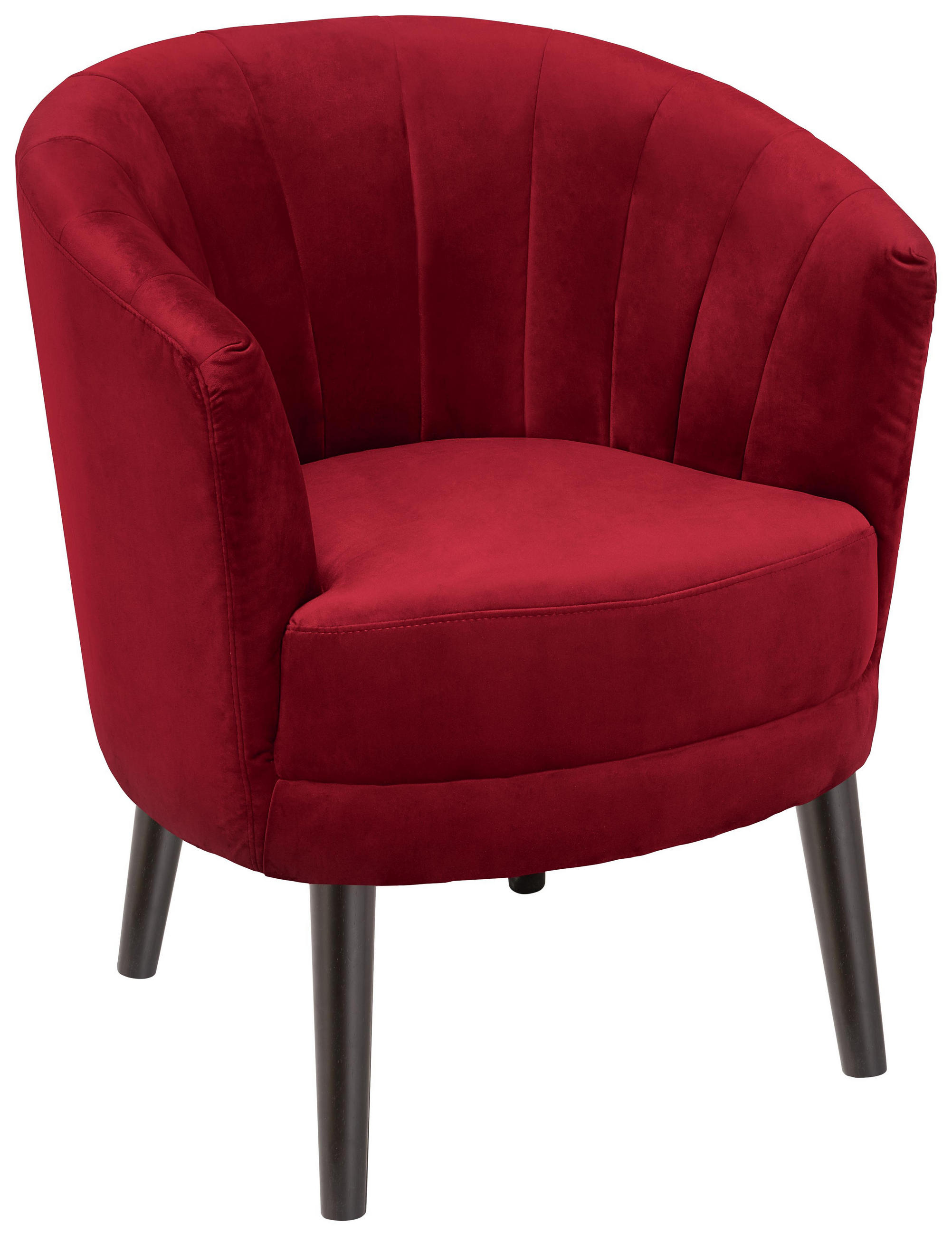 Sessel in Holz, Textil Rot