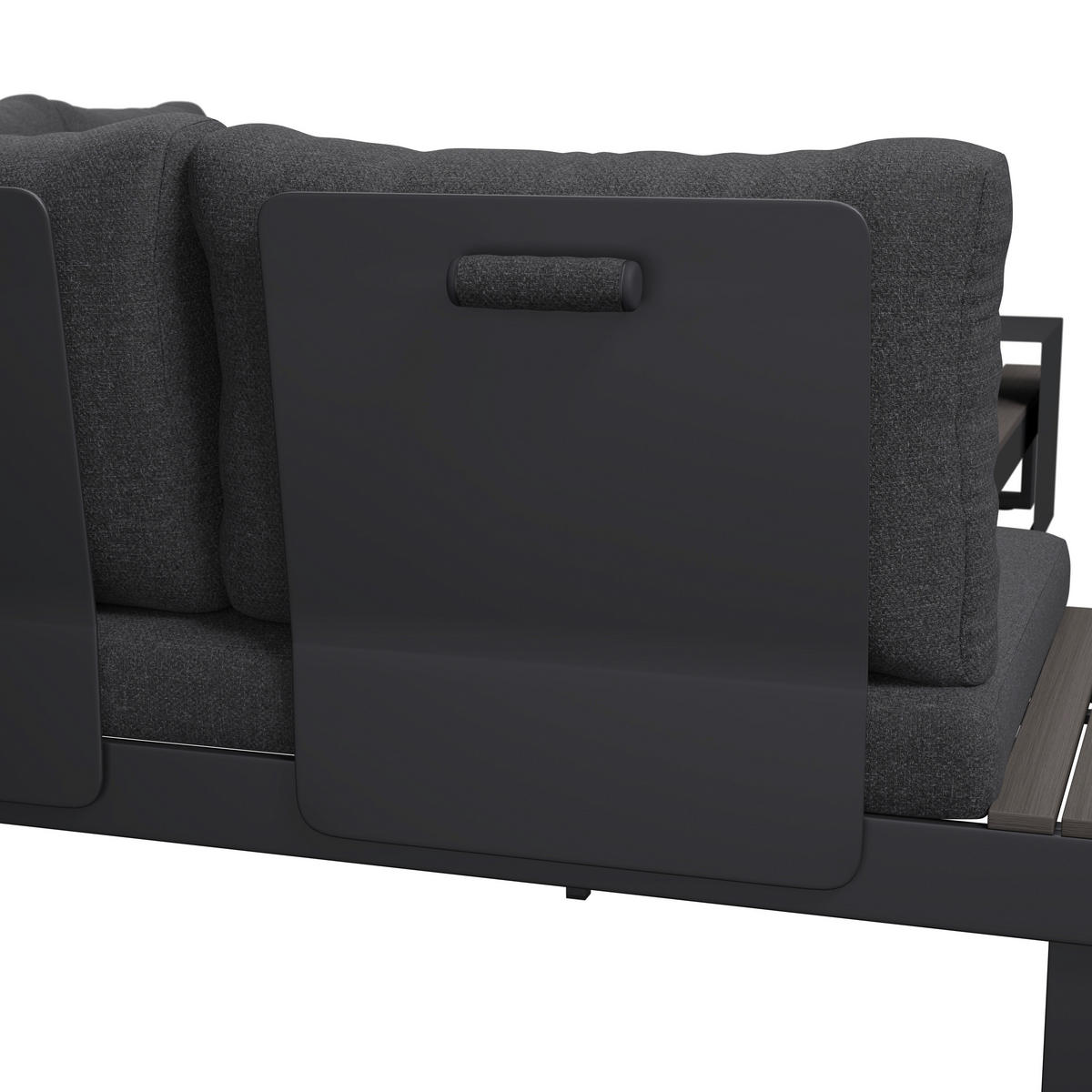 LOUNGEGARNITUR 4-teilig  245/329 cm  Aluminium  - Dunkelgrau/Anthrazit, MODERN, Kunststoff/Textil (245/329cm) - Ambia Garden