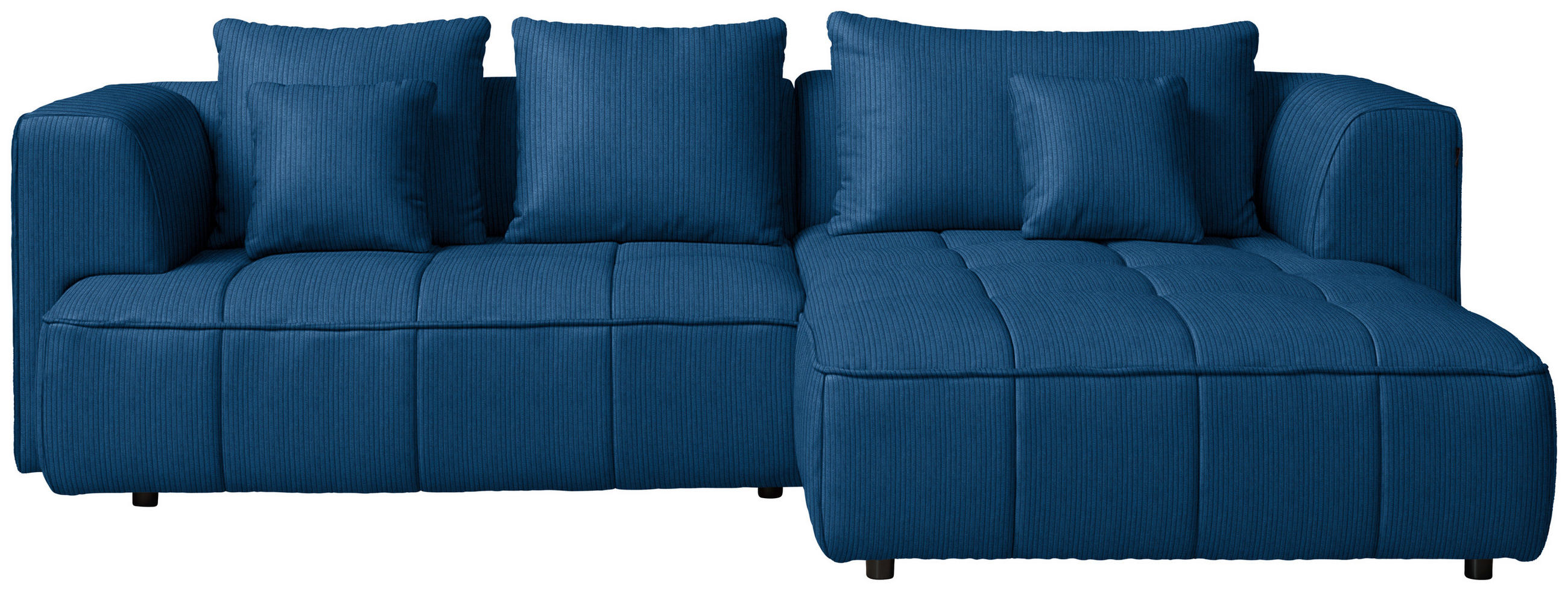 ECKSOFA Royalblau Feincord Zierkissen, Rückenkissen, Sitzvorzug  - Royalblau/Schwarz, Design, Kunststoff/Textil (288/188cm) - Welnova