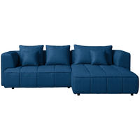ECKSOFA Royalblau Feincord Zierkissen, Rückenkissen, Sitzvorzug  - Royalblau/Schwarz, Design, Kunststoff/Textil (288/188cm) - Welnova