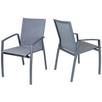 STAPELSESSEL in Metall, Textil Anthrazit, Schwarz  - Anthrazit/Schwarz, Design, Textil/Metall (63/80/48cm)