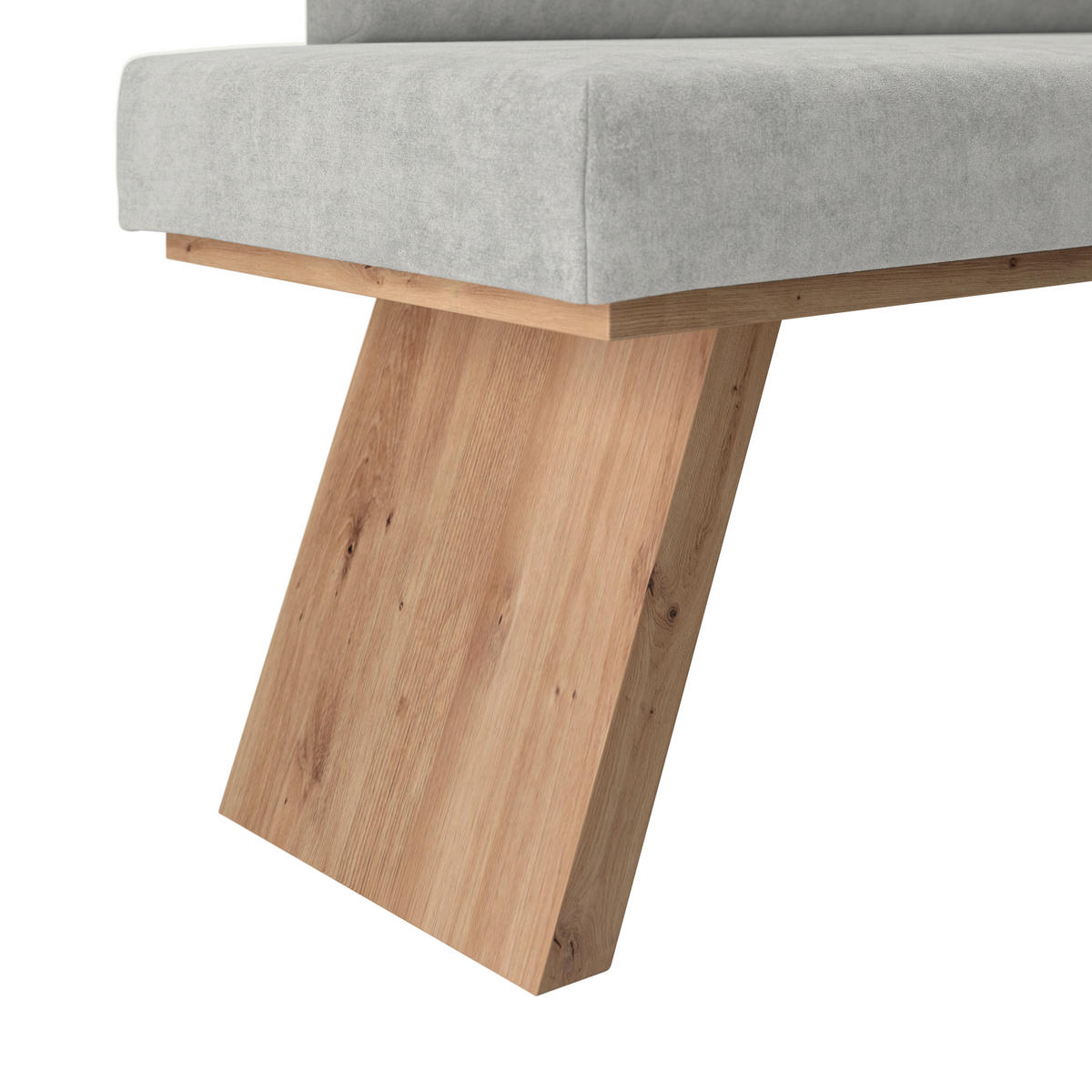 ECKBANK 185/150 cm Webstoff Hellgrau   - Eichefarben/Hellgrau, KONVENTIONELL, Textil (185/150cm) - Livetastic