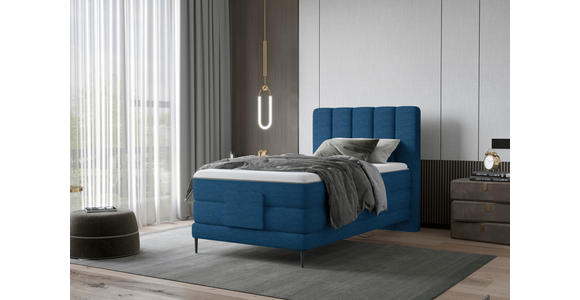 BOXSPRINGBETT 100/200 cm  in Royalblau  - Royalblau/Schwarz, Natur, Textil/Metall (100/200cm) - Esposa