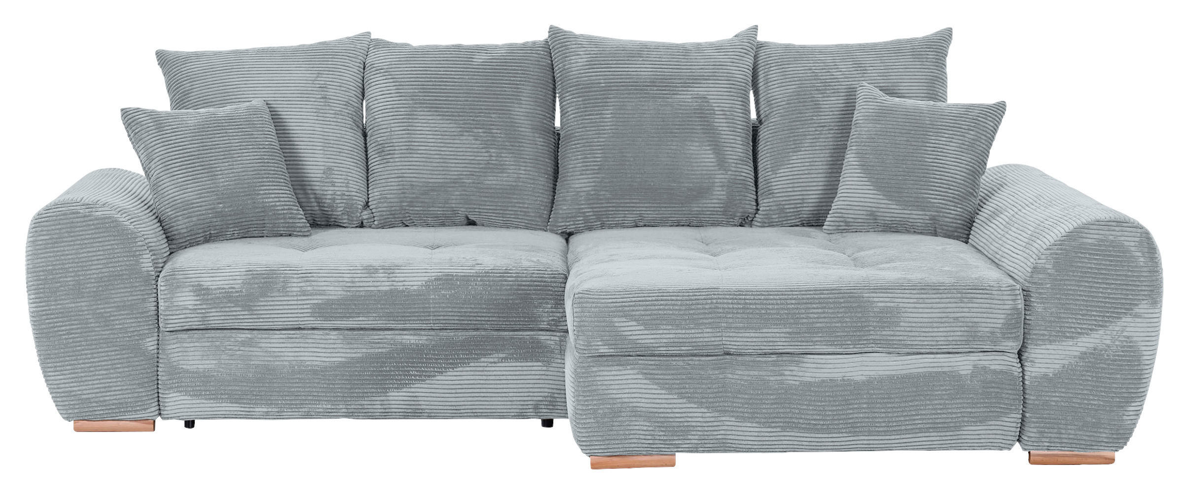 ECKSOFA in Cord Hellgrau  - Eichefarben/Hellgrau, Konventionell, Holz/Textil (276/177cm) - Carryhome
