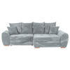 ECKSOFA in Cord Hellgrau  - Eichefarben/Hellgrau, Konventionell, Holz/Textil (276/177cm) - Carryhome