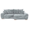 ECKSOFA in Cord Hellgrau  - Eichefarben/Hellgrau, KONVENTIONELL, Holz/Textil (276/177cm) - Carryhome