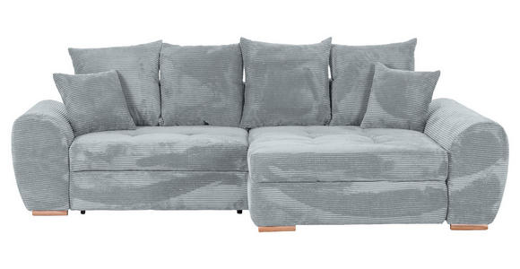 ECKSOFA in Cord Hellgrau - Eichefarben/Hellgrau, KONVENTIONELL, Holz/Textil (276/177cm) - Carryhome