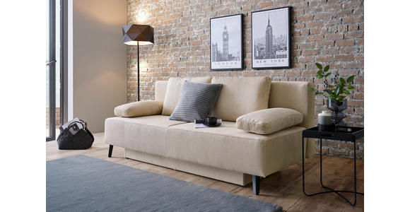 SCHLAFSOFA in Cord Beige - Beige/Schwarz, Design, Textil/Metall (193/85/88cm) - Novel