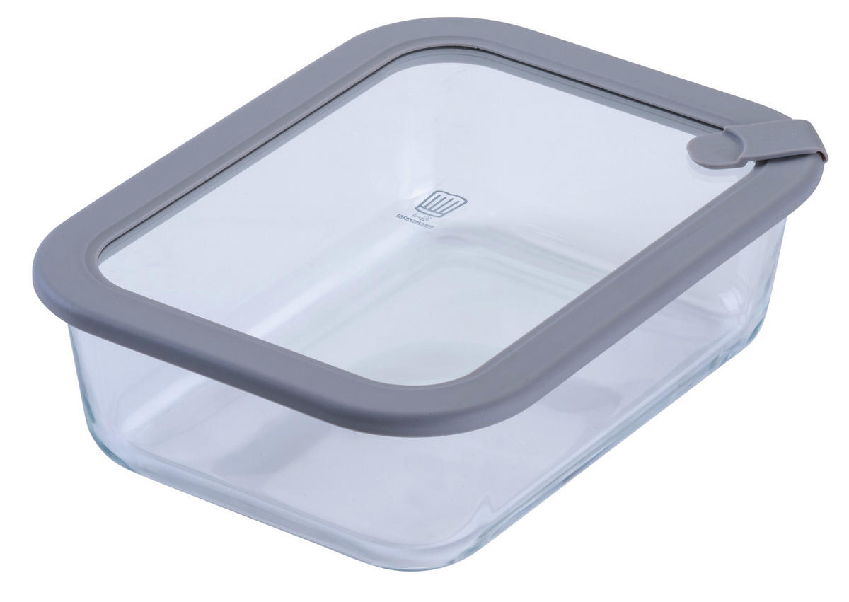 VORRATSDOSE Chefkoch 640 L  - Transparent/Hellgrau, Basics, Glas (1520ml) - Chefkoch+Fackelmann