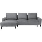 ECKSOFA in Velours Grau  - Schwarz/Grau, Basics, Holz/Textil (161/260cm) - Carryhome